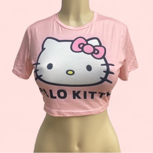 Hello Kitty crop t shirt. Size L - Picture 1 of 4